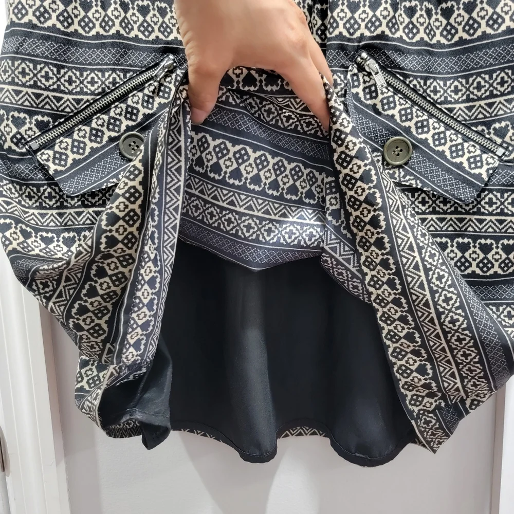 Allen B Pattern Shirt Dress with Smocked Waist - Picture 8 of 15